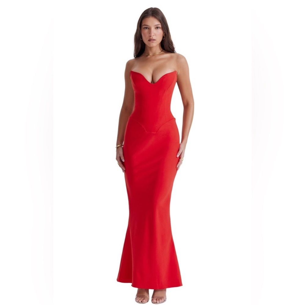 House Of CB Tamara Strapless Stretch Satin Gown